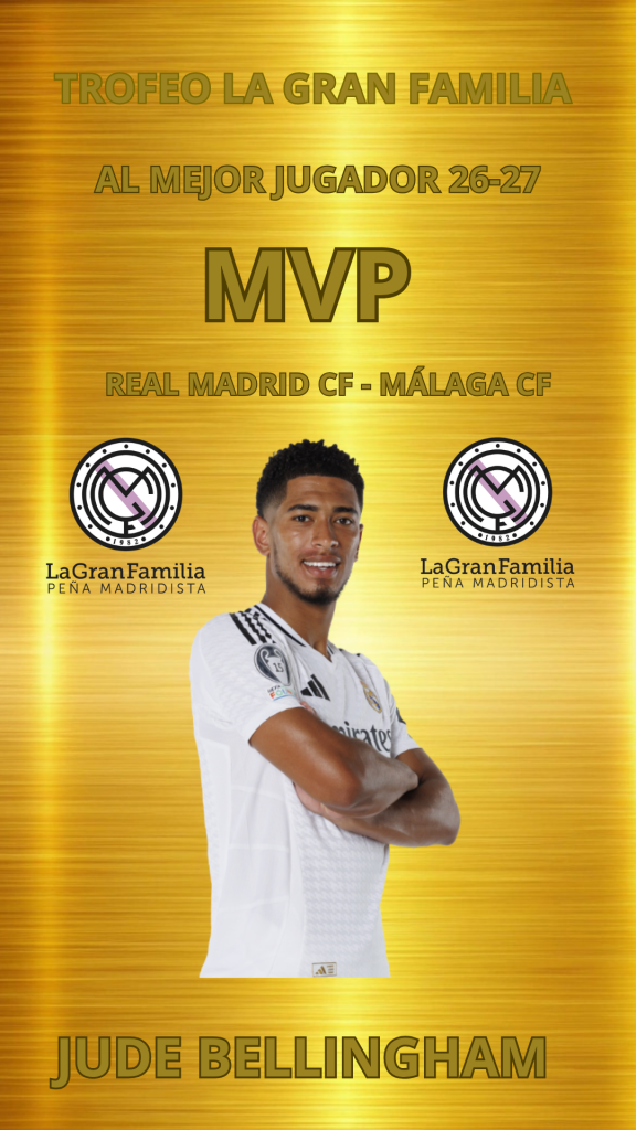 Trofeo La Gran Familia al mejor jugador 2026/2027 | MVP Real Madrid CF - Málaga CF (Liga)