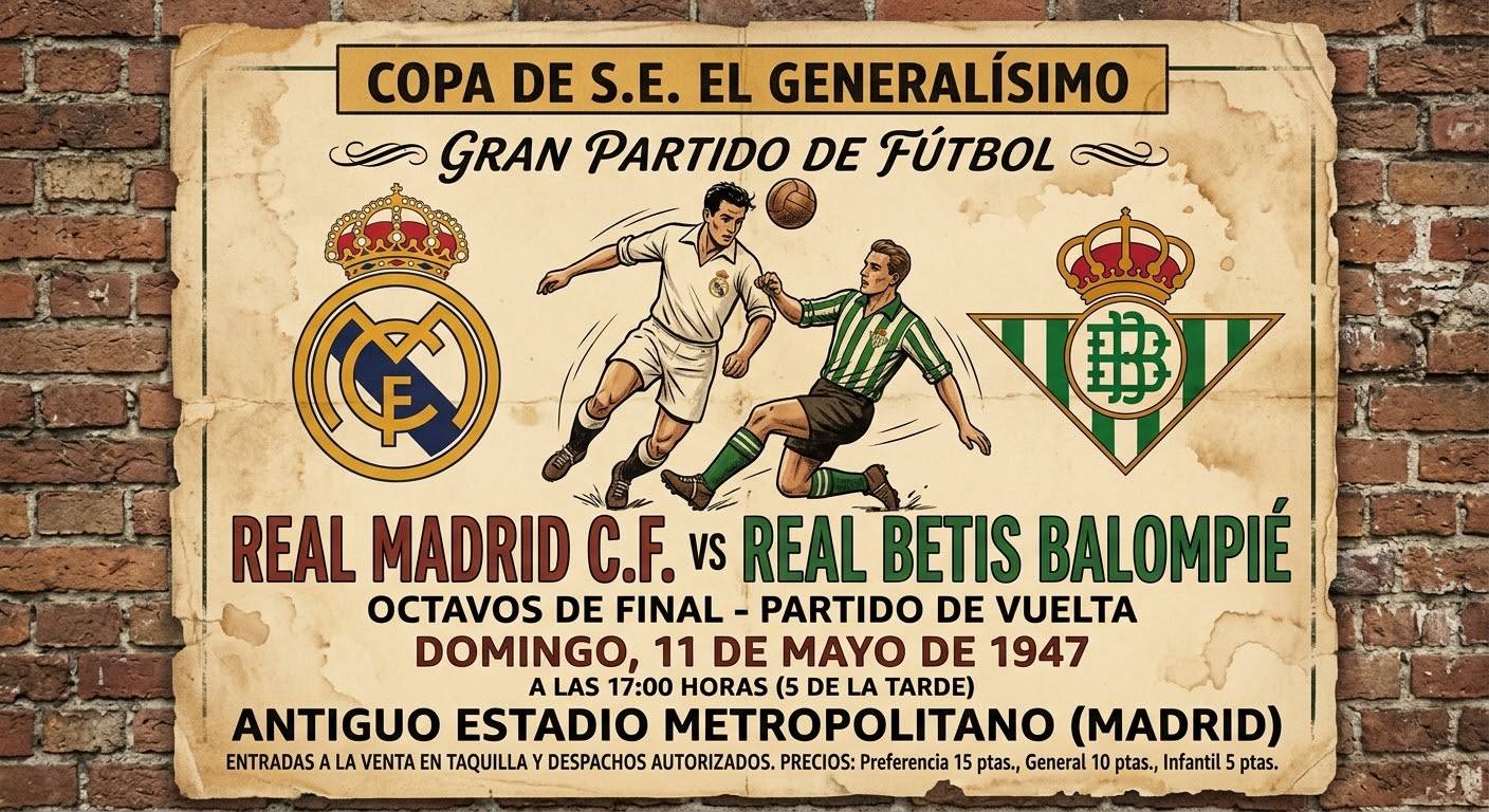 Partidos memorables | Real Madrid CF – Real Betis (Copa de España 1946-1947 «1/8»)