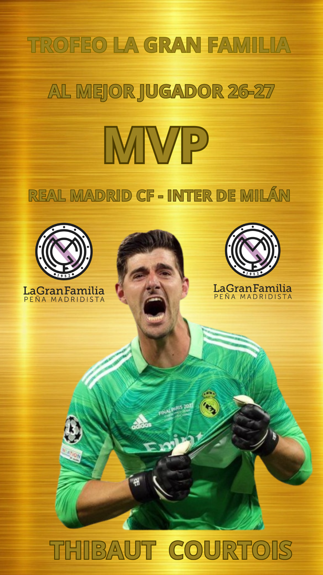 Trofeo La Gran Familia al Mejor Jugador 2026-2027 | MVP Real Madrid CF – Inter de Milán (Champions)